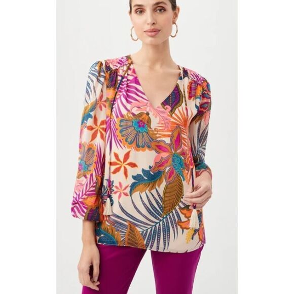 Trina Turk Watson Top Blouse NWT Sz. L - Picture 1 of 7